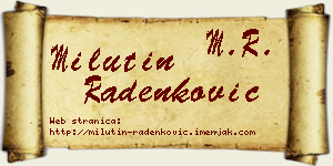 Milutin Radenković vizit kartica